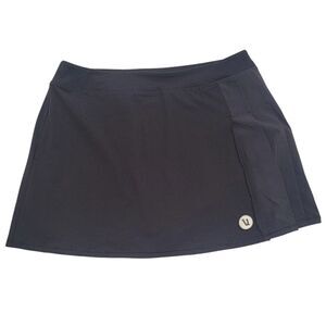 Vuori Break Point Pleated Skirt Women's Size Large L Black Tennis Athletic Skort